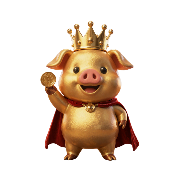 Buzzer der Schwein-K&ouml;nig mit goldener Krone im Thronsaal von CrazyBuzzer Casino