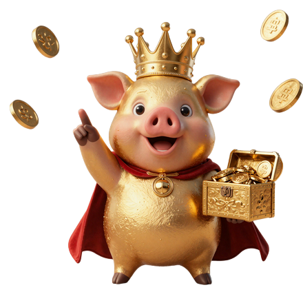 Buzzer der k&ouml;nigliche Schwein-Maskott begr&uuml;&szlig;t Spieler